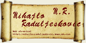 Mihajlo Raduljesković vizit kartica